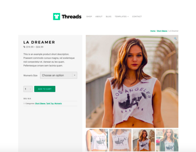selling online; woocommerce example