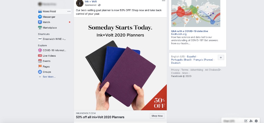 selling online, facebook ad