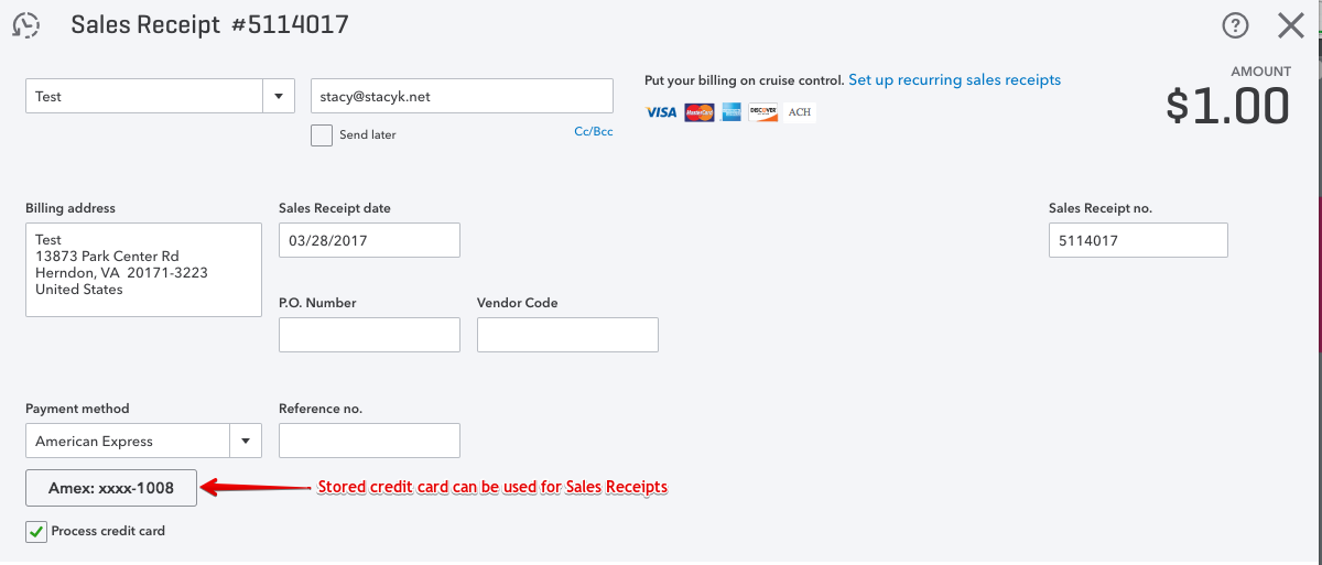 quickbooks credit card payments