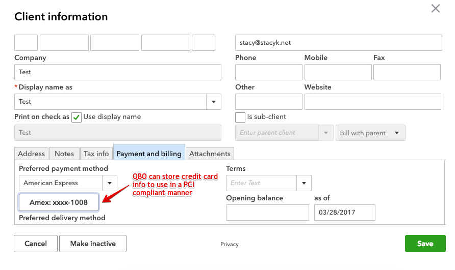 quickbooks credit card payments