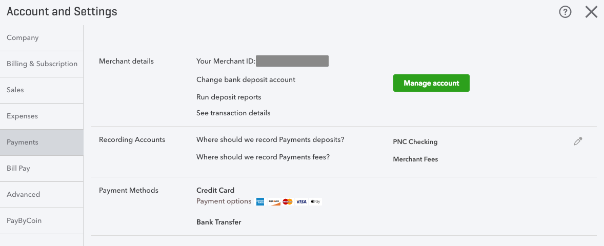 quickbooks credit card payments
