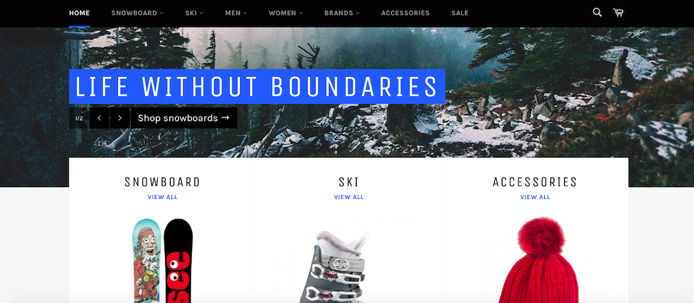 wix vs. shopify, shopify example