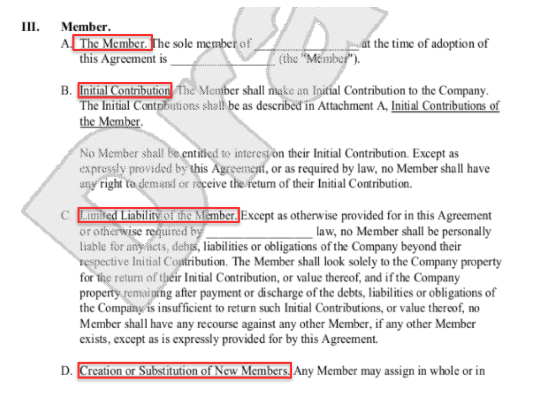 llc operating agreement