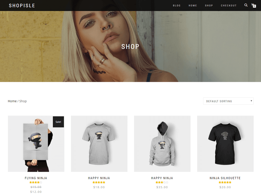 free ecommerce wordpress themes, shop isle