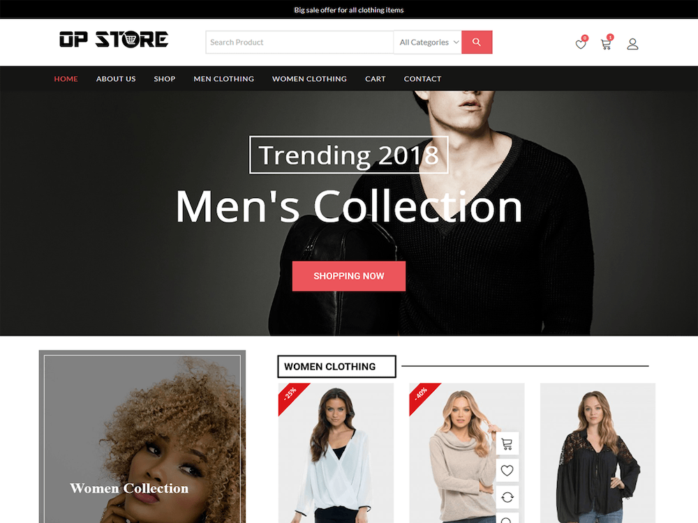 free ecommerce wordpress themes, opstore