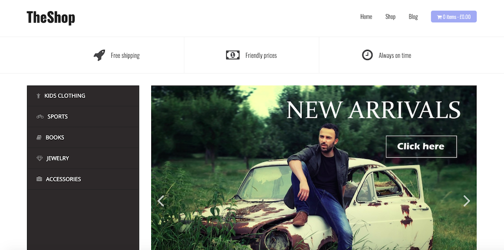 free ecommerce wordpress themes, theshop