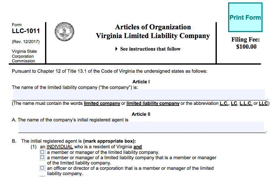 Forming An Llc In Virginia A Step By Guide