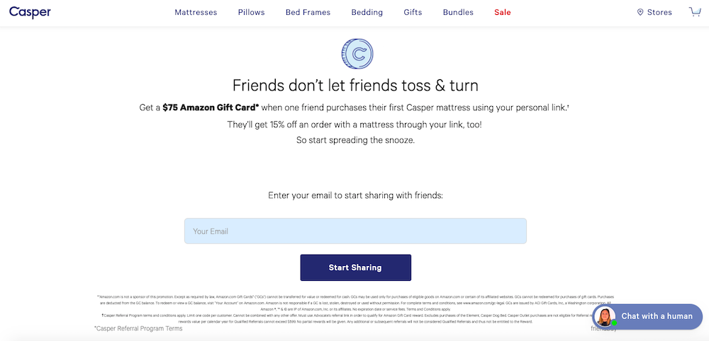 lead generation strategies, casper example