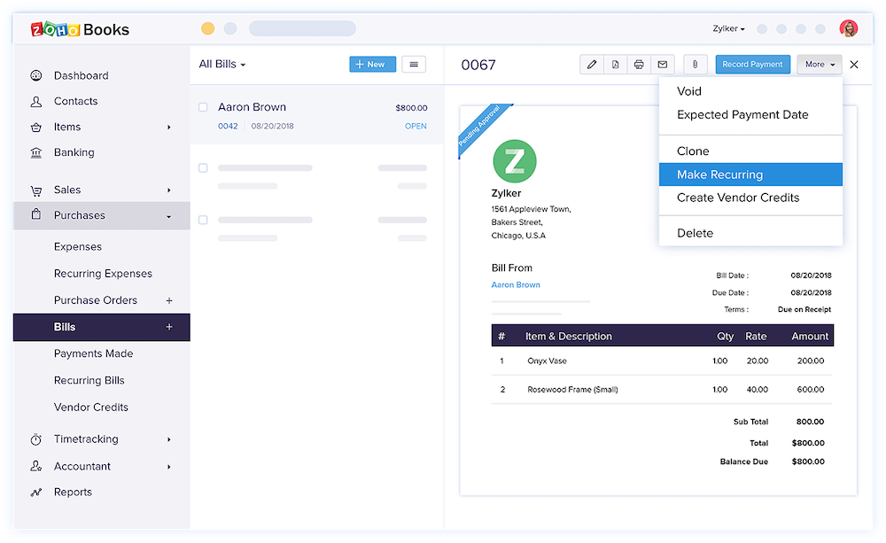 best accounting software for medium-sized businesses, zoho books