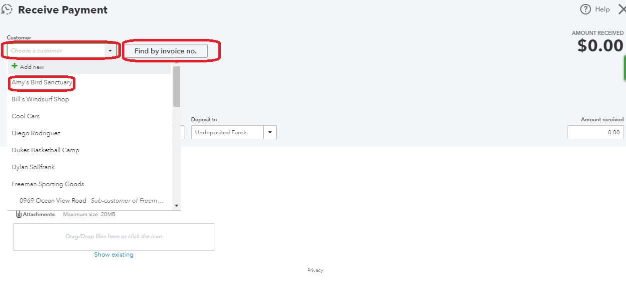 undeposited funds in quickbooks online