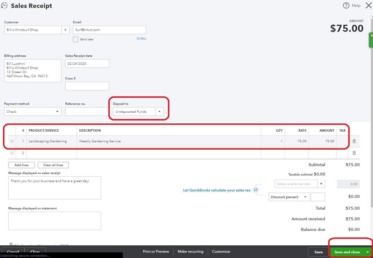 undeposited funds in quickbooks online